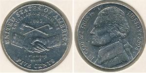 5 Цент США (1776 - ) Никель/Медь Томас Джефферсон (1743-1826)
