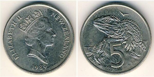 5 Цент Нова Зеландія Нікель/Мідь Єлизавета II (1926-2022)