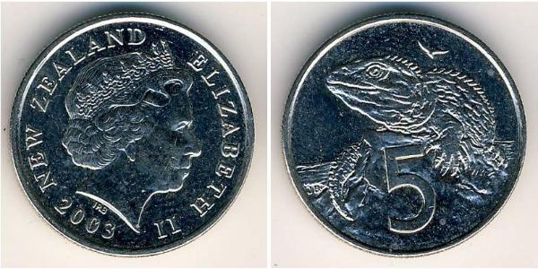5 Цент Нова Зеландія Нікель/Мідь Єлизавета II (1926-2022)