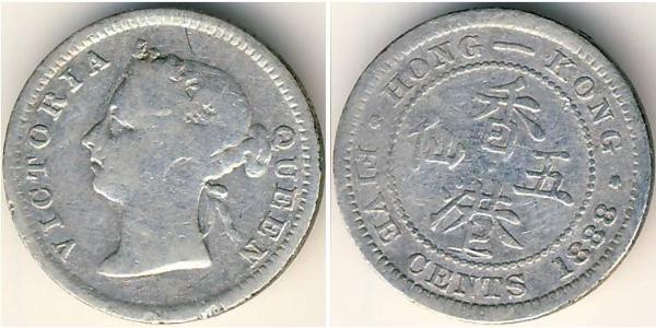 5 Цент Гонконг Серебро Виктория (1819 - 1901)