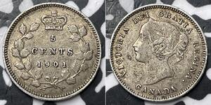 5 Цент Канада Серебро Виктория (1819 - 1901)