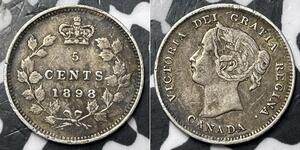 5 Цент Канада Серебро Виктория (1819 - 1901)