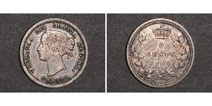5 Цент Канада Серебро Виктория (1819 - 1901)