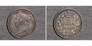 5 Цент Канада Серебро Виктория (1819 - 1901)
