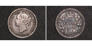 5 Цент Канада Серебро Виктория (1819 - 1901)