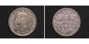 5 Цент Канада Серебро Виктория (1819 - 1901)