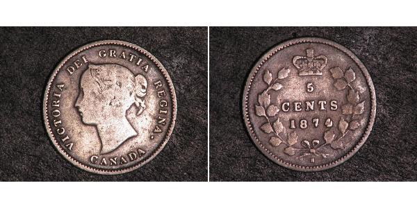 5 Цент Канада Серебро Виктория (1819 - 1901)