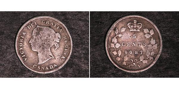 5 Цент Канада Серебро Виктория (1819 - 1901)