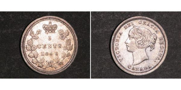 5 Цент Канада Серебро Виктория (1819 - 1901)