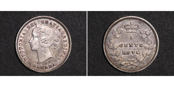 5 Цент Канада Серебро Виктория (1819 - 1901)