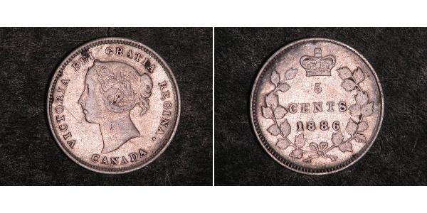 5 Цент Канада Серебро Виктория (1819 - 1901)