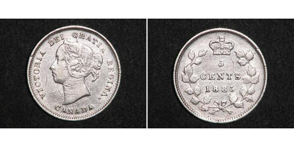 5 Цент Канада Серебро Виктория (1819 - 1901)