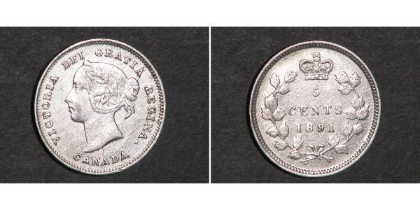 5 Цент Канада Серебро Виктория (1819 - 1901)