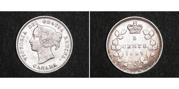 5 Цент Канада Серебро Виктория (1819 - 1901)