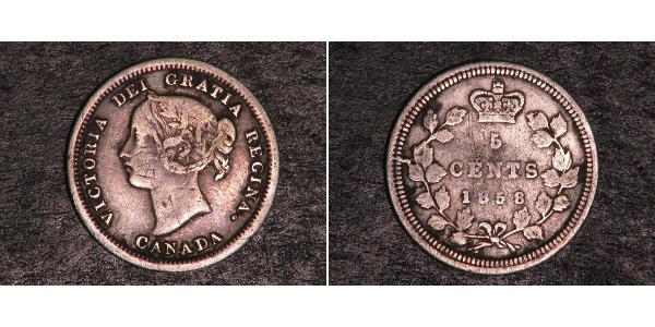 5 Цент Канада Серебро Виктория (1819 - 1901)