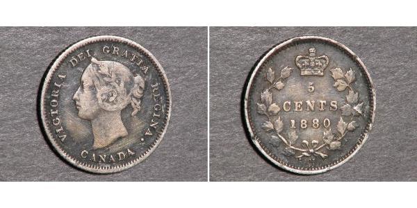 5 Цент Канада Серебро Виктория (1819 - 1901)