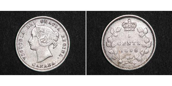 5 Цент Канада Серебро Виктория (1819 - 1901)