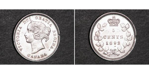 5 Цент Канада Серебро Виктория (1819 - 1901)