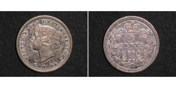 5 Цент Канада Серебро Виктория (1819 - 1901)