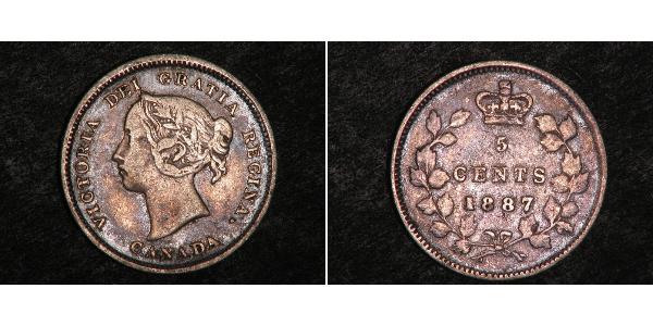 5 Цент Канада Серебро Виктория (1819 - 1901)