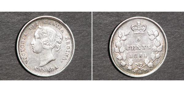 5 Цент Канада Серебро Виктория (1819 - 1901)