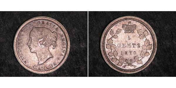 5 Цент Канада Серебро Виктория (1819 - 1901)