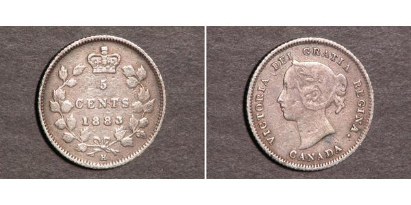 5 Цент Канада Серебро Виктория (1819 - 1901)