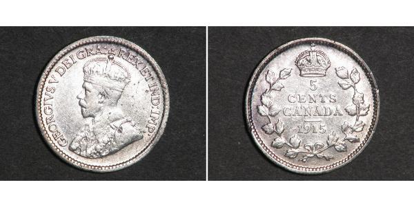 5 Цент Канада Серебро Георг V (1865-1936)