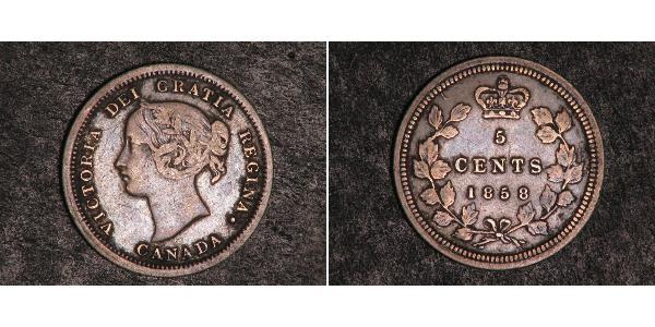 5 Цент Канада Серебро Виктория (1819 - 1901)