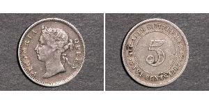 5 Цент Стрейтс-Сетлментс (1826 - 1946) Серебро Виктория (1819 - 1901)