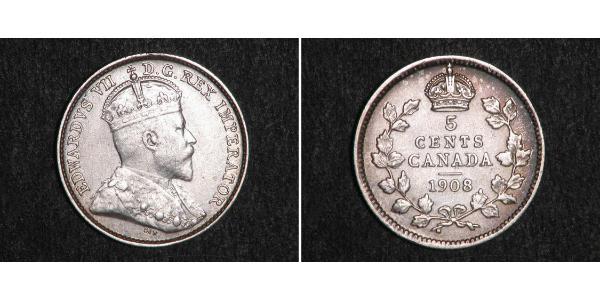 5 Цент Канада Срібло Едвард VII (1841-1910)
