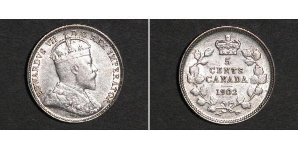 5 Цент Канада Срібло Едвард VII (1841-1910)