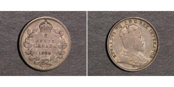 5 Цент Канада Срібло Едвард VII (1841-1910)