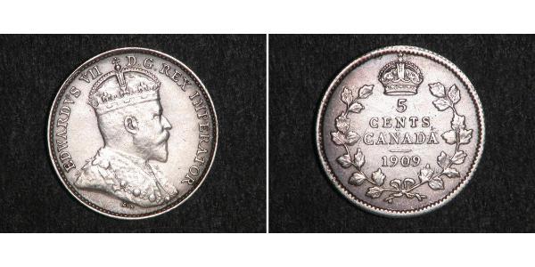 5 Цент Канада Срібло Едвард VII (1841-1910)
