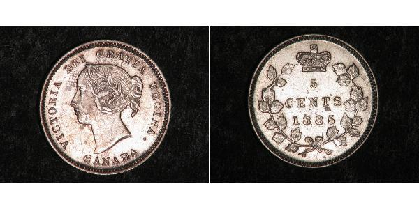 5 Цент Канада Срібло Вікторія (1819 - 1901)