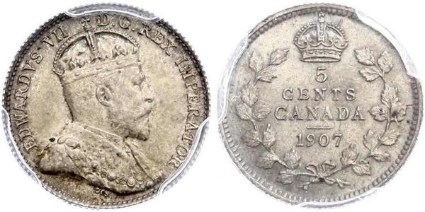 5 Цент Канада Срібло Едвард VII (1841-1910)