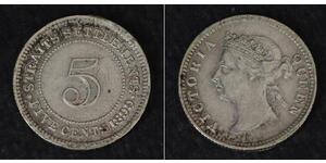 5 Цент Стрейтс-Сетлментс (1826 - 1946) Срібло Вікторія (1819 - 1901)