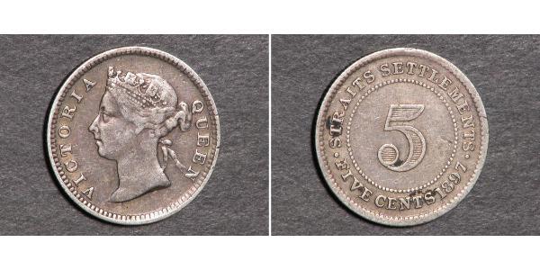5 Цент Стрейтс-Сетлментс (1826 - 1946) Срібло Вікторія (1819 - 1901)