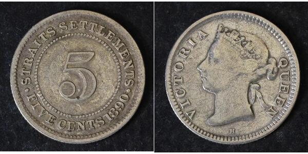5 Цент Стрейтс-Сетлментс (1826 - 1946) Срібло Вікторія (1819 - 1901)