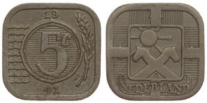 5 Цент Королевство Нидерланды (1815 - ) Цинк 