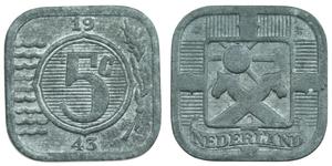 5 Цент Королевство Нидерланды (1815 - ) Цинк 