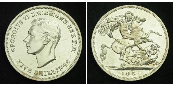 5 Шиллинг Великобритания (1922-) Никель/Медь Георг VI (1895-1952)
