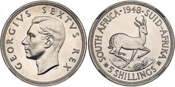 5 Шиллинг Южно-Африканская Республика Серебро Георг VI (1895-1952)