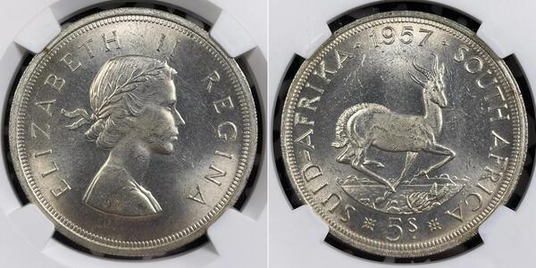 5 Шиллинг Южно-Африканская Республика Серебро Елизавета II (1926-2022)