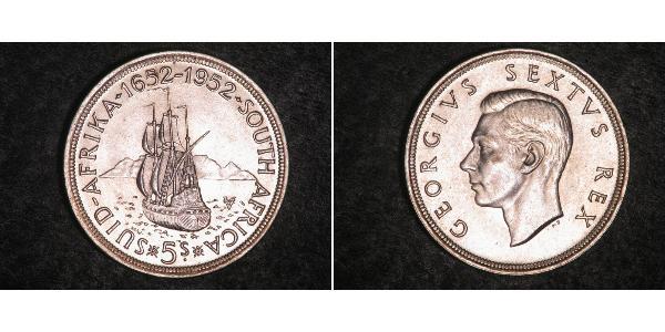5 Шиллинг Южно-Африканская Республика Серебро Георг VI (1895-1952)