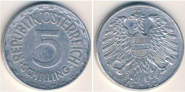 5 Шилінг Allied-occupied Austria (1945-1955) Алюміній 