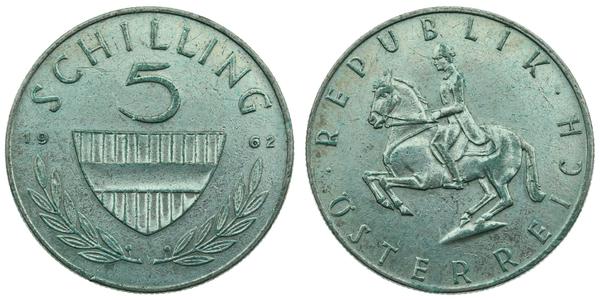 5 Шилінг Австрійська Республіка (1955 - ) Нікель/Мідь 
