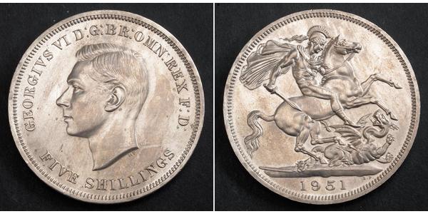 5 Шилінг Велика Британія (1922-) Нікель/Мідь Георг VI (1895-1952)