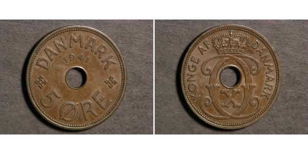 5 Эре Дания Бронза Кристиан X (король Дании) (1870 - 1947)