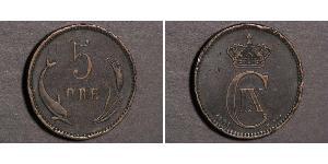 5 Эре Дания Медь Кристиан IX король Дании (1818-1906)